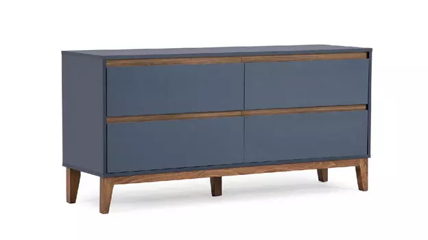 Комод 4 ящика Orel, цвет Ночное небо, Орех линкольн