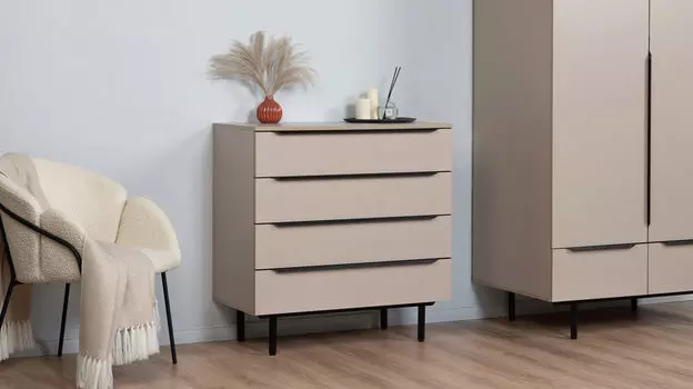 Комод 4 ящика Ruza, цвет Капучино