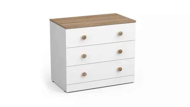 Комод Mellow, цвет Белый премиум, Дуб сонома