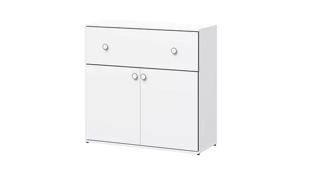 Комод Velesa, цвет Белый Премиум, Антрацит