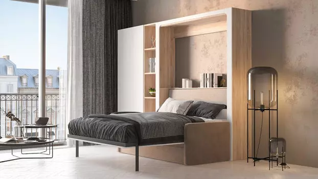 Комплект мебели Wall Bed Life Time с диваном и шкафами, цвет Дуб Белый