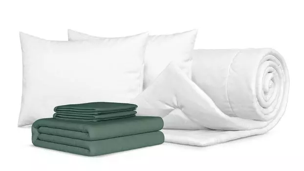 Комплект Одеяло Beat , 2 Подушки Ray , Комплект постельного белья Comfort Cotton, цвет Зеленый