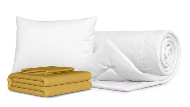 Комплект Одеяло Beat , Подушка Ray , Комплект постельного белья Comfort Cotton, цвет Горчичный