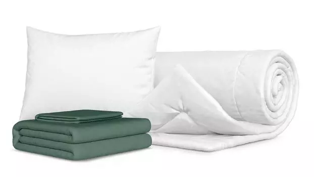 Комплект Одеяло Beat, Подушка Ray, Комплект постельного белья Comfort Cotton, цвет Зеленый