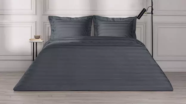 Комплект постельного белья Askona Stripe 2.0, цвет Графит