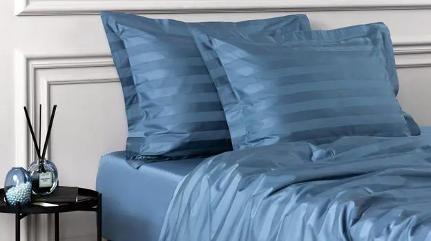 Комплект постельного белья Askona Stripe 2.0, цвет Синий лед