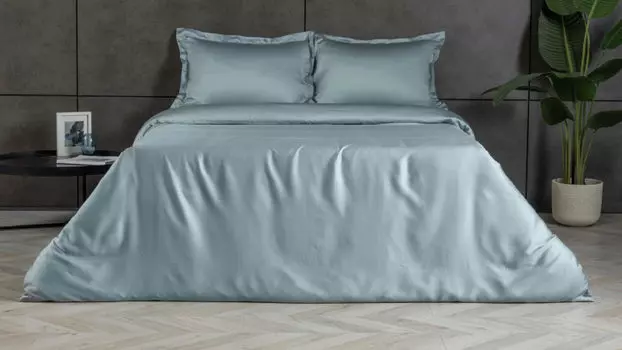 Комплект постельного белья Solid Tencel Пыльный голубой