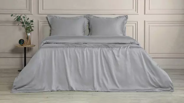 Комплект постельного белья Solid Tencel, цвет Серебристый иней