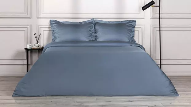 Комплект постельного белья Solid Tencel Синий металлик