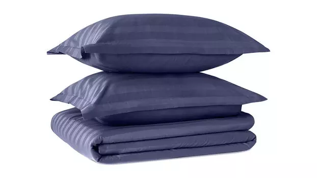 Комплект постельного белья Stripe Глубокий синий