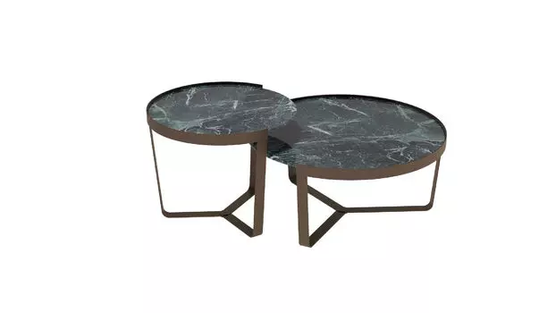 Комплект журнальных столов Temple, цвет зеленый мрамор