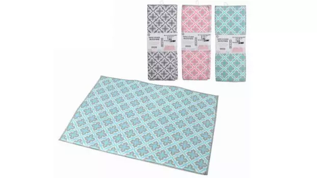 Коврик для сушки посуды Liberty, цвет серый/коралловый/зеленый