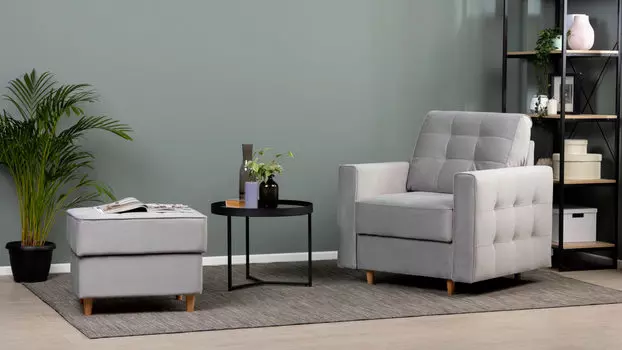 Кресло Amani Sky Velvet с широкими подлокотниками