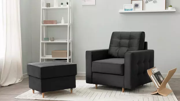 Кресло Amani Sky Velvet с широкими подлокотниками