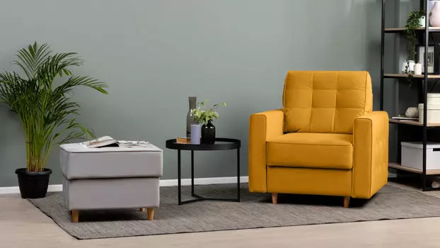 Кресло Amani Sky Velvet с широкими подлокотниками