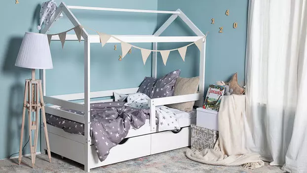 Кровать Locky (высокий домик с ящиками)