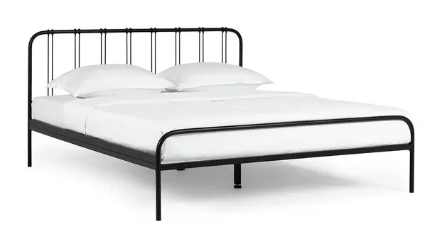 Кровать металлическая Antica, цвет черный шагрень