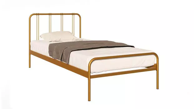 Кровать металлическая Antica Old gold mat размер 200x090