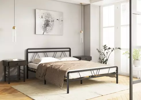 Кровать металлическая Cassis, цвет черный