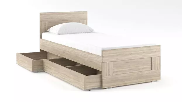 Кровать односпальная c 2мя ящиками Istra, цвет Сонома