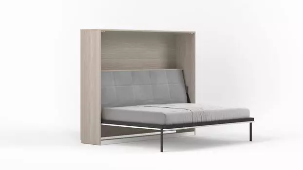 Кровать откидная горизонтальная Smart Folding, цвет Ясень Шимо светлый, Белый