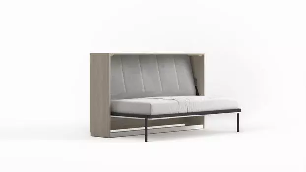 Кровать откидная горизонтальная Smart Folding, цвет Ясень Шимо светлый, Белый, 90х200 см