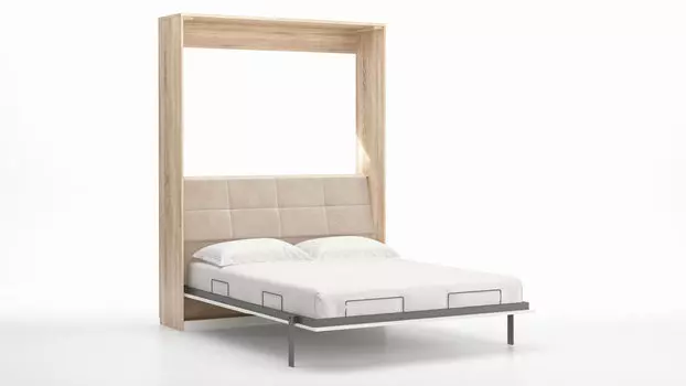 Кровать откидная вертикальная Smart Folding, цвет Дуб бардолино, Белый