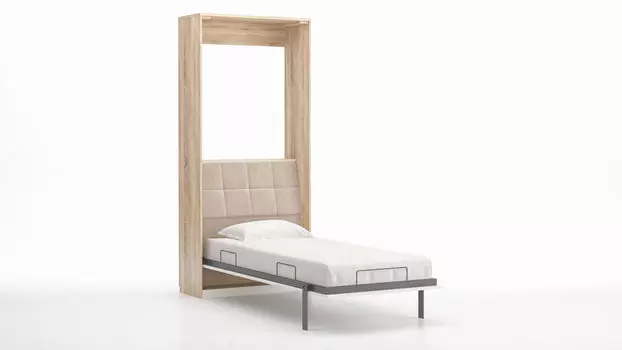 Кровать откидная вертикальная Smart Folding, цвет Дуб бардолино, Белый, 90х200 см