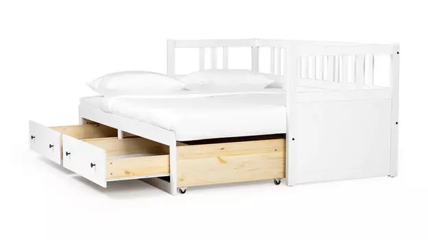 Кровать Ruby Duo с ящиками, белая