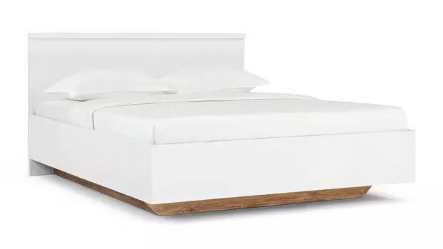 Кровать с подъемным механизмом Issa, цвет Белый, Дуб минерва