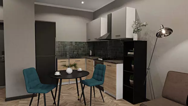 Кухня темная