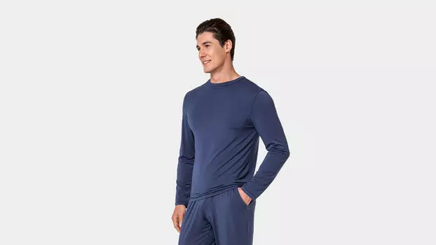 Лонгслив мужской Stay Balanced, цвет темно-синий