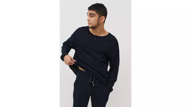 Лонгслив мужской Stay Warm, цвет темно-синий