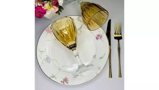 Набор бокалов для вина 6 шт Shine nova 0,28 л золотой