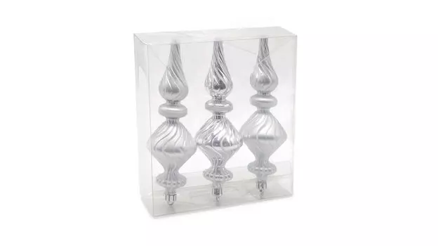 Набор ёлочных игрушек 3 шт. Cone Silver