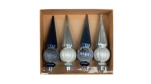 Набор ёлочных игрушек 4 шт. Cone Blue-White