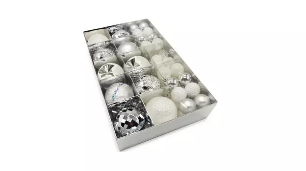 Набор ёлочных игрушек 50 шт. Box Silver 4-8