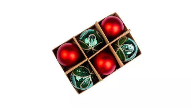 Набор ёлочных игрушек 6 шт. Sphere Green-Red 6