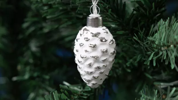 Набор стеклянных шаров с LED подсветкой Шишка DF23-26 10 шт