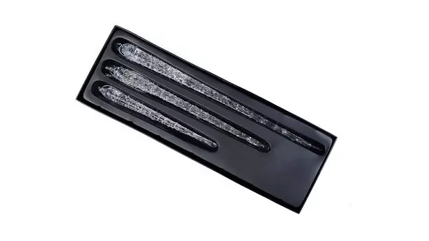 Набор стеклянных украшений 3 шт. Сосулька Icicle прозрачный 15,25,29