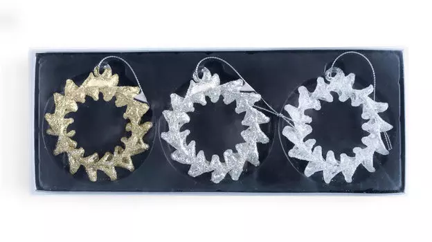 Набор стеклянных украшений Венок DF23-18 3 шт