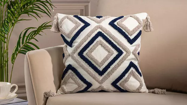 Наволочка декоративная Askona Home Fuzzy, Ромбы цветной