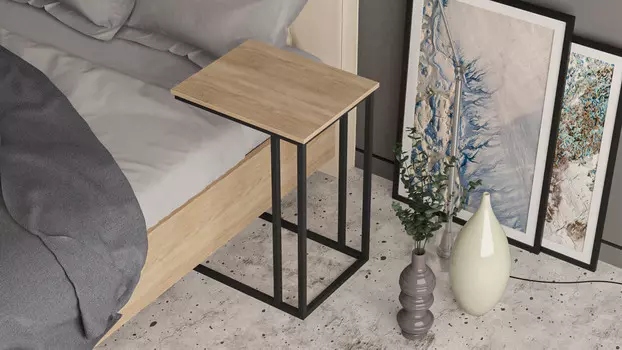 Журнальный стол Odin для кровати (h-65), цвет Дуб Бардолино