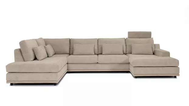 П-образный диван Darwin new с большим канапе слева