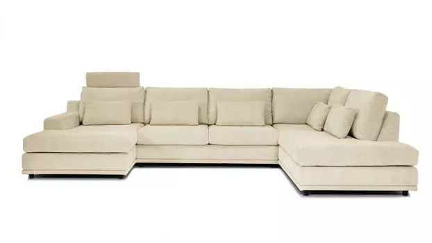 П-образный диван Darwin new с большим канапе справа