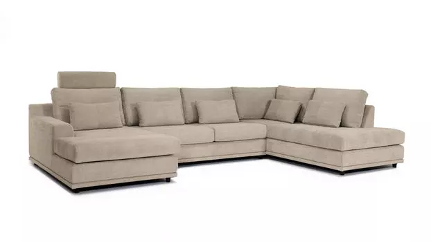 П-образный диван Darwin new с большим канапе справа