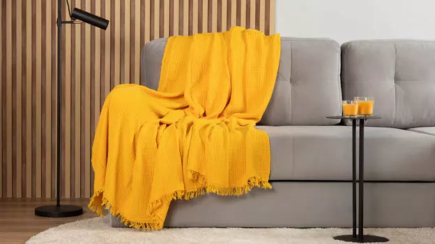 Покрывало Askona Home Muslin, цвет горчица