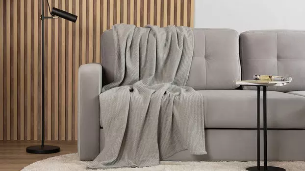 Покрывало Askona Home Stitch, цвет серый