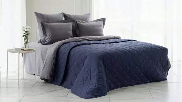 Покрывало хлопковое Askona Home, цвет синий топаз