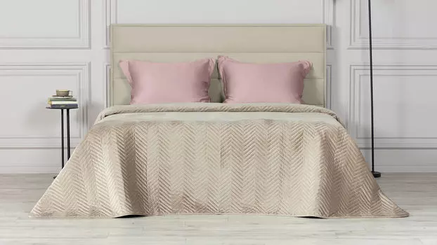 Покрывало стеганое Velvet Edition (геометрия), цвет Карамель